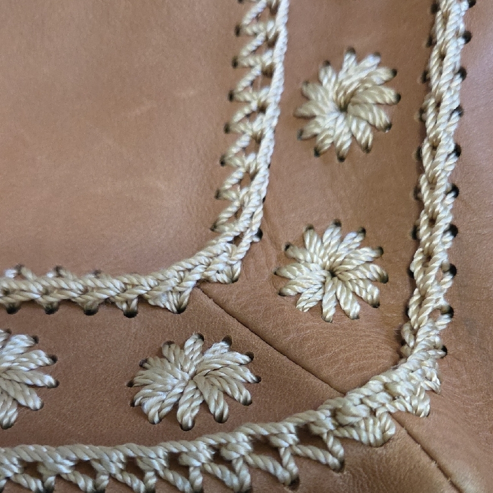 The Sak Leather Floral Embroidered Brown Shoulder Bag - Picture 2 of 11
